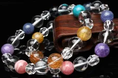 【七難即滅 七福即生】招福 厄除け7色x水晶 チャクラブレス(水晶さざれ50g付) 当店オリジナルブレス パワーストーン 天然石 _A1063