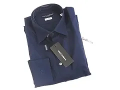 ■極美品■ DOLCE＆GABBANA ドルチェ&ガッバーナ コットン97％ Yシャツ トップス 長袖 表記サイズ 42 洋服 メンズ ネイビー系 FA7907のサムネイル
