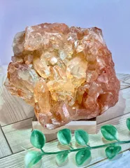 レインボー✨ タンジェリンクォーツ　原石　ラフストーン　クラスター　蜜柑水晶