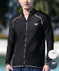 【ムラスポ公式】新品 Reebok リーボック 水着 ラッシュガード 長袖 ジップアップ ハイネック メンズ UVカット 420781C