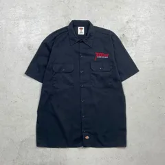 00年代 Dickies ディッキーズ 半袖 ワークシャツ 企業ロゴ刺繍 メンズM 