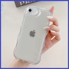 QLTYPRI iPhone SE3/iPhone 7/iPhone 8/iPhone SE 2020 用 ケース クリア TPUカバー ウェーブ おしゃれ 韓国 可愛い iPhone7/8/SE2/SE3ケース アクスタ収納 透明 薄型 軽量 耐衝撃 スマホ