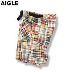 【好デザイン】 エーグル AIGLE パッチワーク クレイジーチェック クライミングショーツ M マルチカラー メンズ
