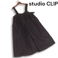 studio CLIP スタジオクリップ 秋冬★ ウォーム ギャザー サロペット パンツ Sz.PF レディース 黒