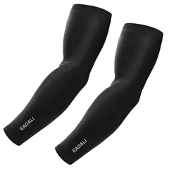 【特価商品】スポーツ活動用 紫外線対策 夏マスト 日焼け止めカバー UV対策 【男女兼用】 UPF50+ 滑り止め 吸汗速乾 【2枚】 冷感作用 腕カバー ブラック アームカバー [Eadali]