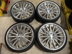【2408021】WORK GNOSIS GR201 GR1 22インチ 9J +28 PCD114.3 5H 72mm + YOKOHAMA PARADA SPEC-X 245/30R22 2017年 6mm 6.5mm