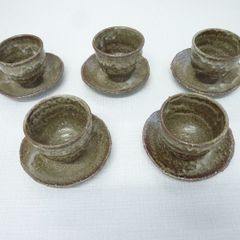 山壽 食器27点セット 無骨な味わい 皿 小鉢 コーヒーカップ 茶色