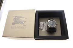 【美品】BURBERRY バーバリー 腕時計 BU2305 メンズ クロノグラフ 黒文字盤