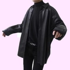 PON企画】サテンBIGシャツ ブラック 新品未使用 - メルカリ