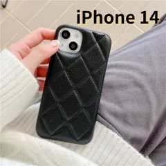 【SHOPS】 iPhone14 スマホケース キルティング風 ブラック E014