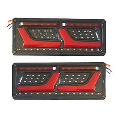 トラック トレーラー テール ランプ LED ライト 流れる ウインカー 2連 24V 2個セット L型 チューブ ふそう 日野 日産 UD マツダ いすゞ ダンプ(24V)