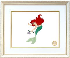 ディズニー セル画「リトルマーメイド/アリエル」展示用フック付 額縁カラー選択可 発送目安10～15営業日