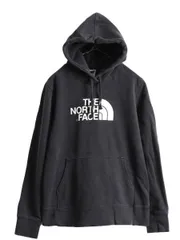 【お得なクーポン配布中!】 ノースフェイス プリント スウェット フード パーカー レディース L / 古着 The North Face プルオーバー 裏起毛 トレーナー アウトドア 黒