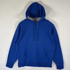古着 チャンピオン Champion パーカー スウェット ワンポイントロゴ刺繍 プルオーバー フーディ L  ブルー メンズ