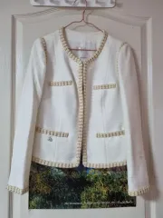 CHANEL - 美品♡ CHANEL  ツイード  ジャケット 34 白 新作☆24SS】CHANEL 上品 白 ホワイト ジャケット (CHANEL