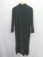 ◇ ⊇ BARAK バラク ベロア生地 ロング ロング ワンピース サイズ9 ブラック系 レディース E  【1506190002156】