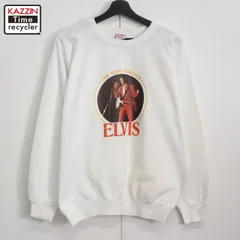 90s USA製 vintage エルビスプレスリー Elvis Presley 転写プリント スウェット トレーナー メンズ 表記Lサイズ