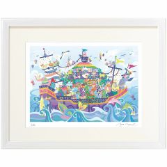 川端龍子「梅花小禽図」複製画 額入り 色紙額 特殊工芸画