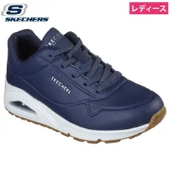 スケッチャーズ 厚底 スニーカー レディース エアクッション ストリート ウノ スタンド オン エア 73690 SKECHERS ネイビー（NVY）