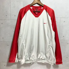 NIKE GOLF ナイキゴルフ プルオーバー ジャケット ゴルフ ウェア ナイロン ピステ  XXL ロゴ 刺繍 レッド ライトグレー 赤 メンズ SG335-6