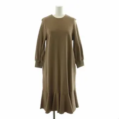 ロッソ ROSSO アーバンリサーチ タグ付き 裾フレアワンピース ミモレ ロング 七分袖 ノーカラー 38 M 茶 ブラウン RA17-26F003 /NQ