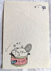ネコ猫ハンドメイド♡ごんみるてんくりの「クリちゃんゲプッ」ポストカード２枚セット