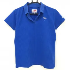 ★SALE価格★マスターバニー 半袖スキッパーシャツ ブルー サッカー生地 レディース 2(L) ゴルフウェア MASTER BUNNY EDITION