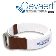 【日本製】GEVAERT ゲバルト ベルト 軽量バックル使用 35mm幅 NEK ゴムベルト ベルギー生地使用 日本製 7987137 (S-ホワイト)のサムネイル