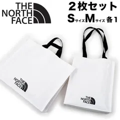 【SサイズMサイズ２枚セット】ノースフェイス バッグ トートバッグ THE NORTH FACE 韓国 エコバッグ ビーチバッグ ショッパーバッグ WHITE ホワイト【新品・正規品】