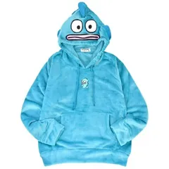 なりきり ハンギョドン パーカー 長袖 ふわふわ もこもこ トレーナー 刺繍 フーディー フード付き 着ぐるみ サンリオ 裏起毛 レディース メンズ M L LL グリーン ターコイズブルー キャラクター 大人 子供 部屋着 カジュアル sanrio コスプレ