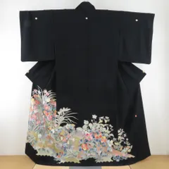 美品 本加賀友禅大村洋子落款 着物“風や波も味方につける松と鳥 美品 本加賀友禅大村洋子落款 着物“風や波も味方につける松と鳥
