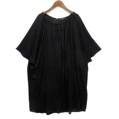 アメリカンラグシー AMERICAN RAG CIE フレアスリーブ ギャザー ワンピース 膝丈 キャミソール付き ブラック 黒 F