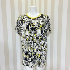 ★ DIESEL ディーゼル Tシャツ 半袖  総柄 イエローベース 腕部分ロゴあり レディース サイズ:M NO137