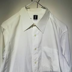 Yves Saint Laurent ホワイト長袖シャツ SAINT LAURENT - 【YvesSaintLaurent】YSL ワンポイント刺繍長袖
