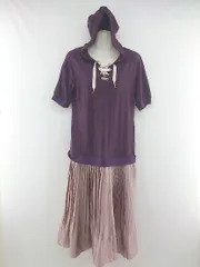 axes femme プリーツ ドッキング ワンピース 06304