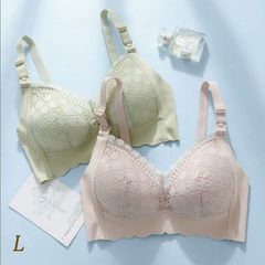 【新品】２枚セット　マタニティブラ　授乳 ブラジャー　薄手柔らかい　Ｌ[36/80]