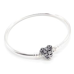 PANDORA パンドラ バングル SILVER 925 シルバー ジルコニア ハート スター