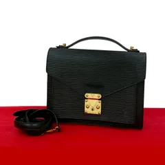 極 美品 LOUIS VUITTON ルイヴィトン ヴィンテージ モンソー エピ レザー 本革 2way ハンドバッグ ショルダーバッグ ノワール 460-9