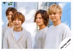 【中古】生写真(ジャニーズ) Hey! Say! JUMP/集合(4人)/横型・バストアップ・衣装白・薮口閉じ・目線左・野外/16-17冬 コンサートグッズ撮影/公式生写真