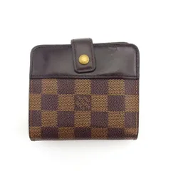【最大30％OFF】ルイ・ヴィトン LOUIS VUITTON 二つ折り財布 ダミエ コンパクトジップ ブラウン ベージュ レディース 中古