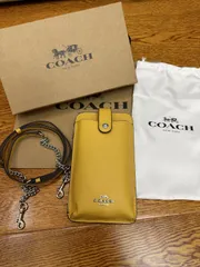 好評お得未使用COACH スマホショルダー シルバー金具 チェーン レザー パープル バッグ