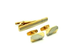 ■美品■ YVESSAINTLAURENT イヴサンローラン ヴィンテージ ネクタイピン カフスボタン カフリンクス 2点セット ゴールド系 DJ4357