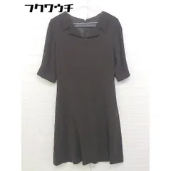 ◇ LAUTREAMONT ロートレアモン 五分袖 ミニ ワンピース サイズ2 ブラウン レディース  【1107130005024】