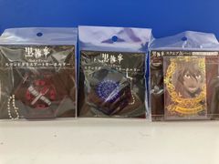 黒執事 ステンドグラスアートキーホルダー グレル・シエル＆スクエア缶バッジ ソーマ 3点セット