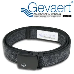 【日本製】GEVAERT ゲバルト ベルト 軽量バックル使用 35mm幅 NEK ゴムベルト ベルギー生地使用 日本製 7987137 (A-ブラック)のサムネイル