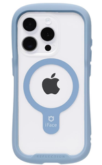 iFace Reflection Magnetic iPhone 15 Pro ケース MagSafe 対応 クリア 強化ガラス (ペールブルー)【アイフェイス アイフォン15pro 用 iphone15プロ 用 カバー マグセーフ 】