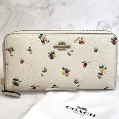COACH コーチ アコーディオン ジップ ウォレット 長財布 C6314 ウィズ フローラル プリント 花柄 オフホワイト コーチ長財布