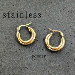 ステンレス ゴールド フープ リング 上品 ピアス アクセサリー 金 太め 人気