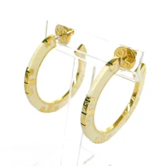 TORYBURCH トリーバーチ フープピアス  ロゴ    ホワイト×ゴールドカラー レディース / 240001159720