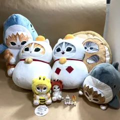★ mofusand モフサンド ぬいぐるみ、フィギュア 9点 まとめ商品 鏡餅にゃんBIG サメにゃん超BIG ぽこぽこサンドクッション ミツバチにゃん 海の生き物にゃん（カニ）レア 現状品 2.25kg